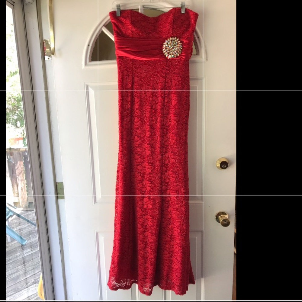 Red long dress